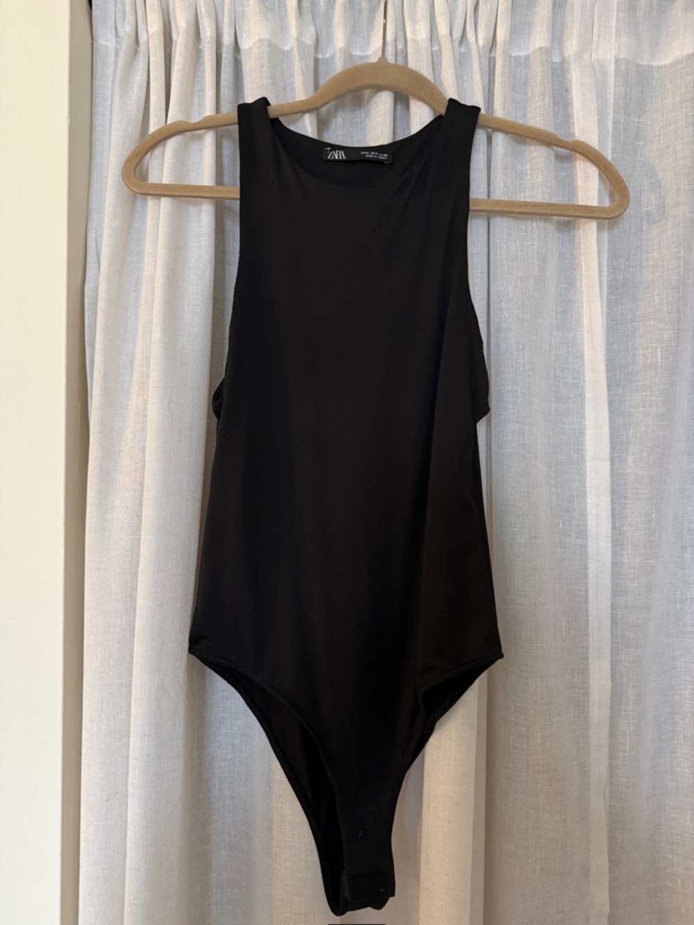 Zara Black Sleeveless High-Neck Bodysuit